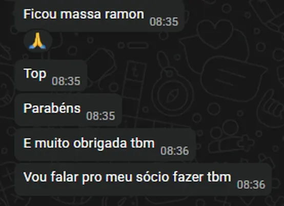 Print das mensagens da Dra. Emanuelle no WhatsApp